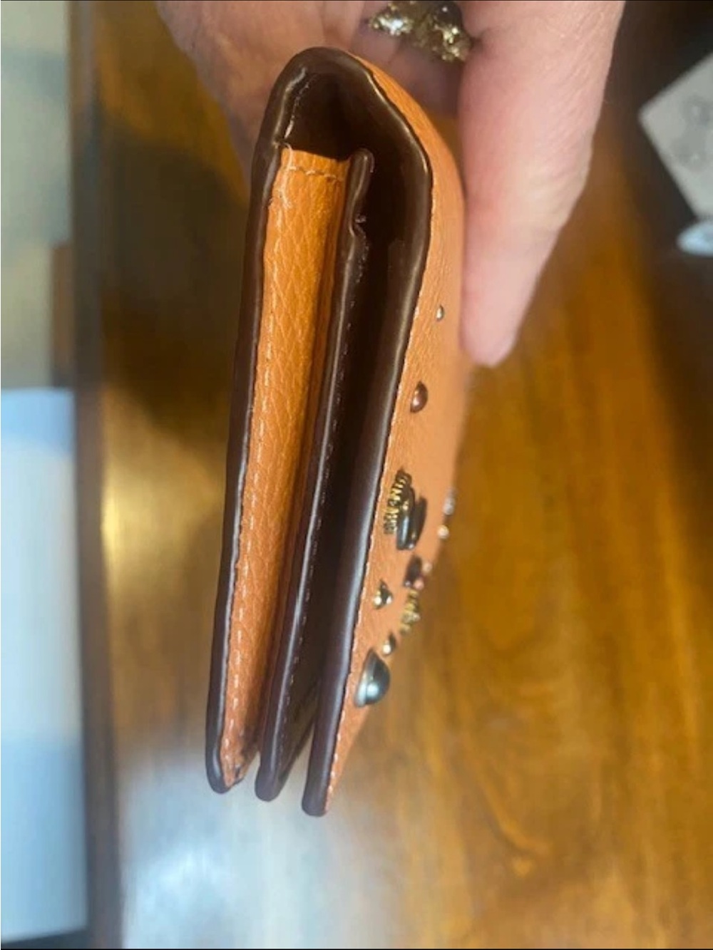 Coach F29972 DKDJM Prairie
Rivets Slim Wallet Wristlet DK/ Dark Blush - Picture 8 of 12